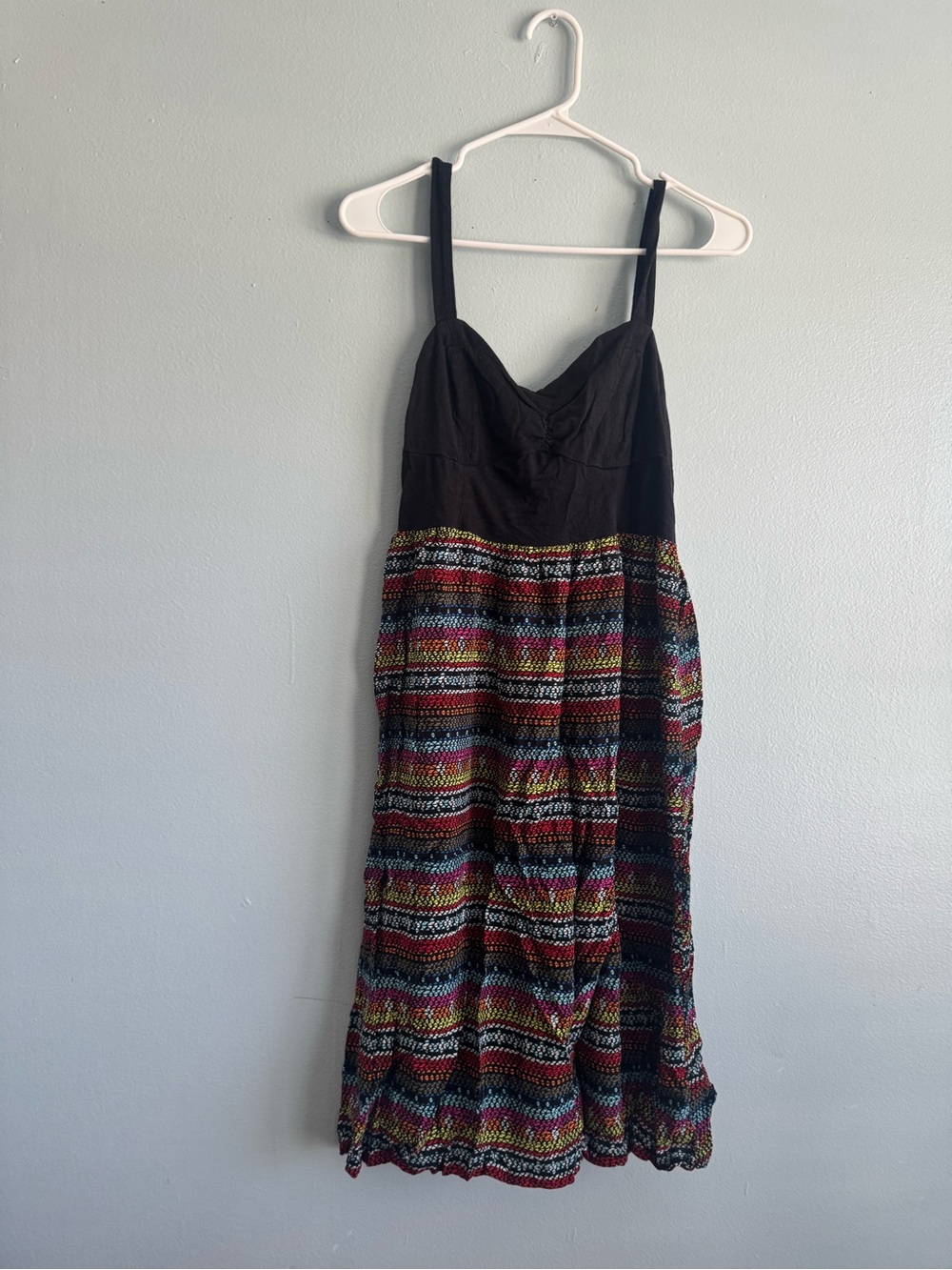 Mudd Black Top Multi-Color Striped Midi Dress